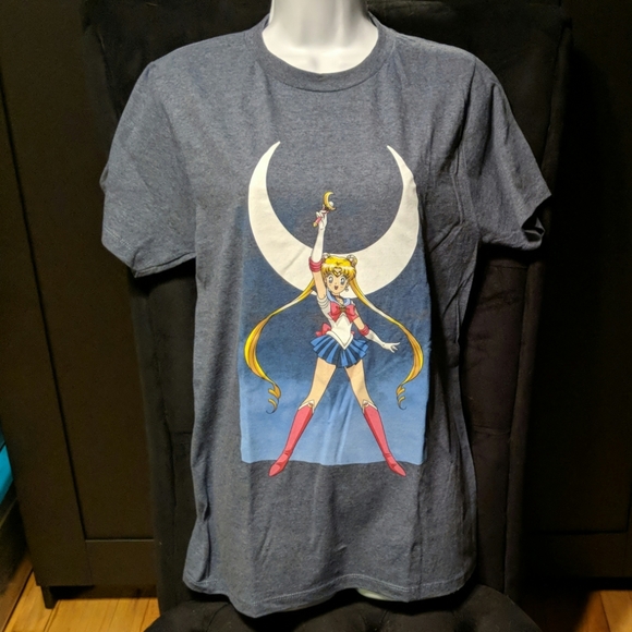 NWT Sailor Moon Blue Grey T-Shirt - Picture 1 of 4